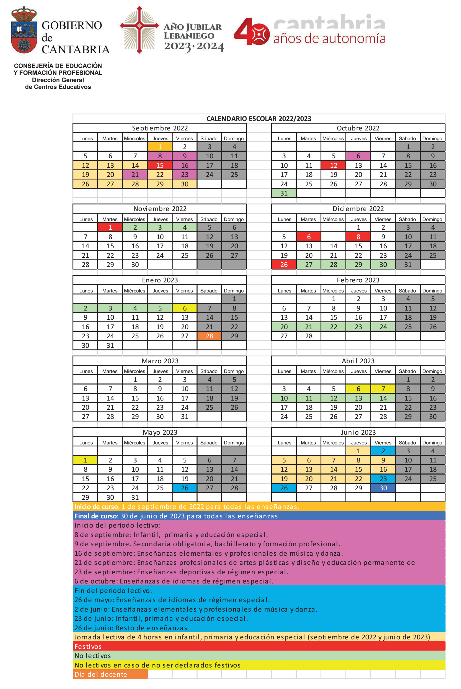 apagado sobras Atlas calendario escolar 2023 a 2024 cera Treinta